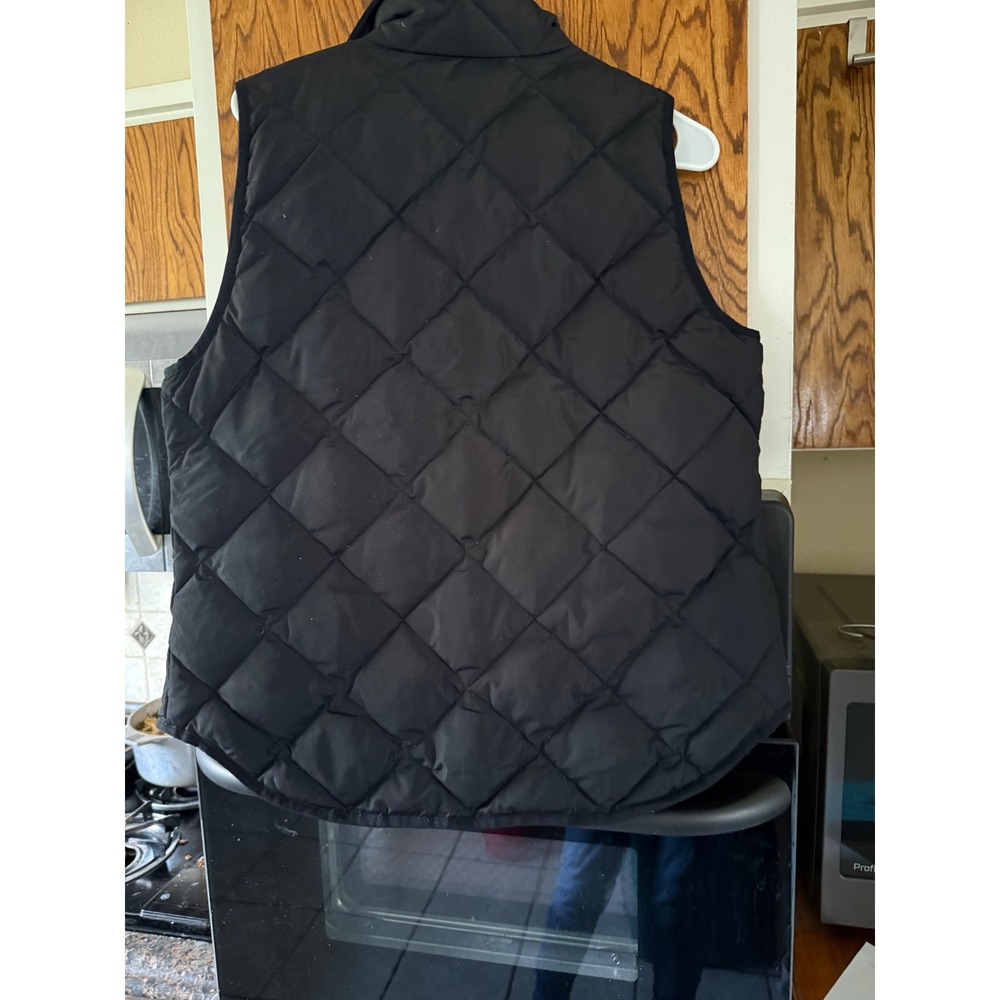 J Crew Quilted Puffer Vest Black Full Zip Collar Women's Size Medium - Picture 2 of 3